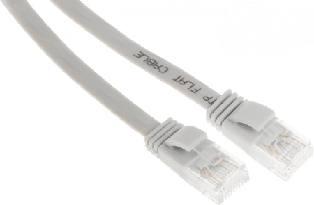 Патч-корд Buro Flat 10Гбит/с UTP 4 пары cat.5E Cu molded 1.5м серый RJ-45 (m)-RJ-45 (m) (BU-5E-FLAT-1.5M-G)