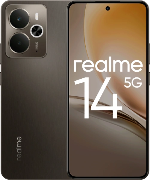 Смартфон Realme RMX5070 14 5G 256Gb 8Gb черный моноблок 3G 4G 2Sim 6.67" 1080x2400 Android 15 50Mpix 802.11 a/b/g/n/ac/ax NFC GPS GSM900/1800 GSM1900 Protect