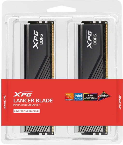 Память DDR5 2x16GB 6000MHz A-Data AX5U6000C3416G-DTLABRBK XPG Lancer Blade RGB RTL Gaming PC5-48000 CL34 DIMM ECC 288-pin 1.35В kit dual rank с радиатором Ret
