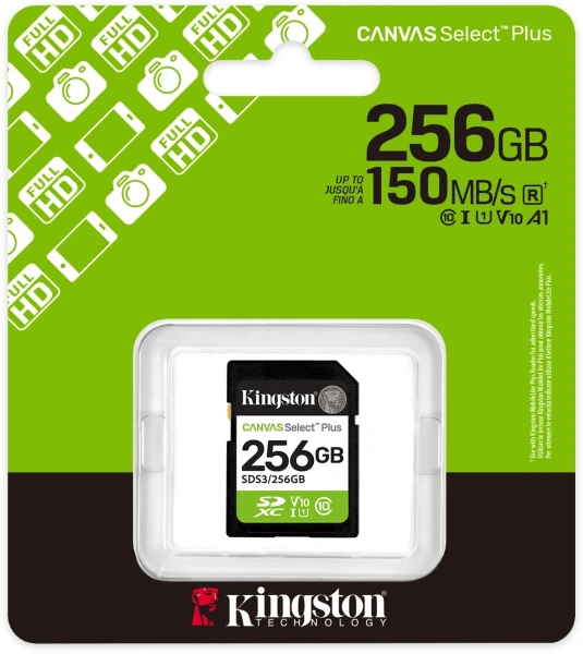 Флеш карта SDXC 256GB Kingston SDS3/256GB Canvas Select Plus V10 w/o adapter