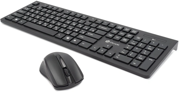 Клавиатура + мышь Оклик 250M клав:черный мышь:черный USB беспроводная slim (997834)