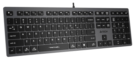 Клавиатура A4Tech FX50 серый USB slim Multimedia (FX50 GREY) кабель 1.5м