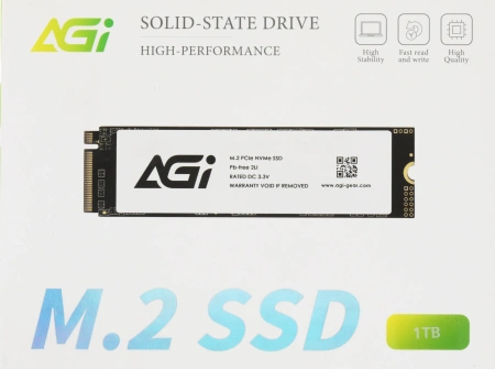 Накопитель SSD AGi PCIe 3.0 x4 1TB AGI1T0GIMAI298-CB AI298 M.2 2280