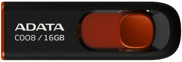 Флеш Диск A-Data 16Gb Classic C008 AC008-16G-RKD USB2.0 красный/черный