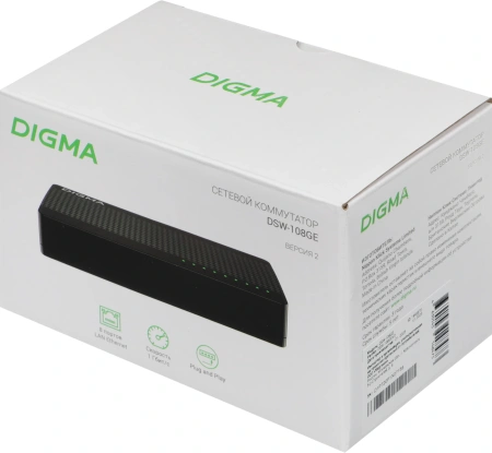 Коммутатор Digma DSW-108GE DSW-108GEV2 (L2) 8x1Гбит/с неуправляемый