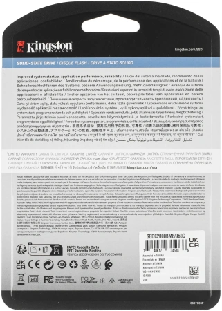Накопитель SSD Kingston PCIe 4.0 x4 960GB SEDC2000BM8/960G DC2000B M.2 2280 0.4 DWPD