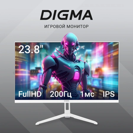 Монитор Digma 23.8" Overdrive 24P410F белый IPS LED 1ms 16:9 HDMI матовая 300cd 178гр/178гр 1920x1080 200Hz G-Sync FreeSync DP FHD USB 3.7кг