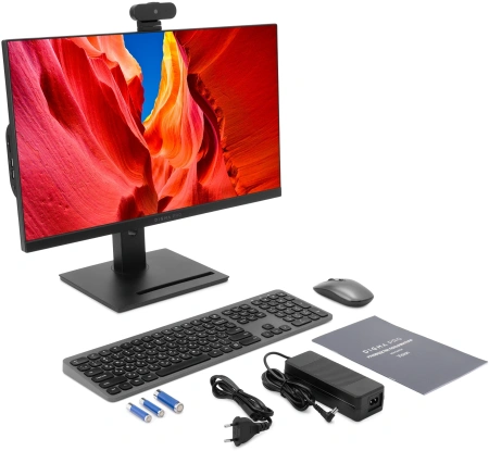 Моноблок Digma Pro Vision 23.8" Full HD Ryzen 3 5425U (2.7) 16Gb SSD512Gb RGr CR Windows 11 Pro Eth WiFi BT 90W клавиатура мышь Cam черный 1920x1080