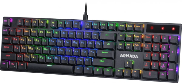 Клавиатура Defender Armada GK-004 механическая черный USB Multimedia LED (45004) кабель 1.8м
