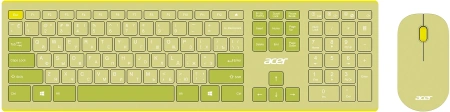 Клавиатура + мышь Acer OCC205 клав:зеленый/желтый мышь:зеленый/желтый USB беспроводная slim Multimedia (ZL.ACCEE.00E)