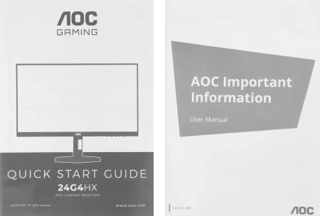 Монитор AOC 23.6" Gaming 24G4HX черный IPS LED 16:9 HDMI M/M матовая HAS Piv 300cd 178гр/178гр 1920x1080 200Hz DP FHD 2.49кг