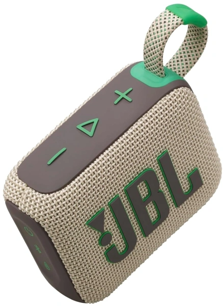 Колонка порт. JBL Go 4 бежевый/зеленый 4.2W 1.0 BT 850mAh (JBLGO4SAND)