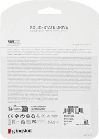 Накопитель SSD Kingston PCIe 4.0 x4 4TB SNV3S/4000G NV3 M.2 2280