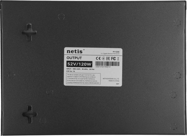 Коммутатор Netis P112GS (L2) 10x1Гбит/с 2SFP 8PoE 120W неуправляемый