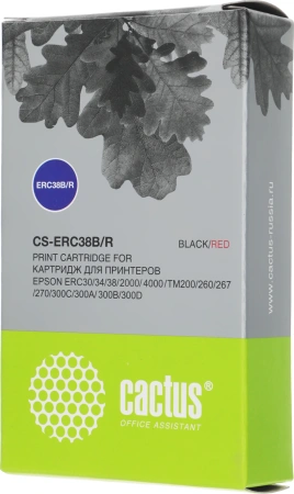 Картридж матричный Cactus CS-ERC38B/R черный/красный для Epson ERC 30/34/38, UT2000/4000