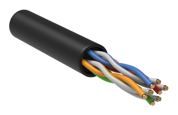 Кабель информационный ITK LC3-C5E04-139-100 кат.5E UTP 4 пары 24AWG LDPE внешний 100м черный