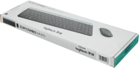 Клавиатура + мышь Logitech MK470 клав:графитовый/светло-серый мышь:графитовый USB беспроводная slim (920-009180)