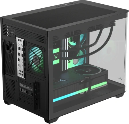 Корпус Formula Crystal U2M Floe черный без БП mATX 9x120mm 1xUSB3.1 audio bott PSU