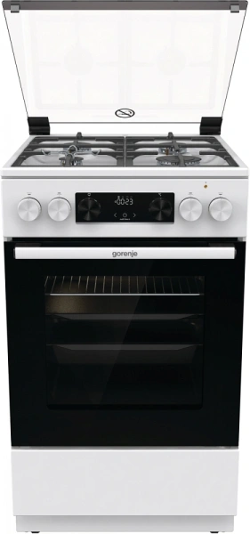Плита Комбинированная Gorenje GK5C40WF белый (стеклянная крышка) реш.чугун