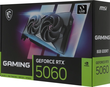 Видеокарта MSI PCI-E 5.0 RTX 5060 8G GAMING NVIDIA GeForce RTX 5060 8Gb 128bit GDDR7 2497/28000 HDMIx1 DPx3 HDCP Ret