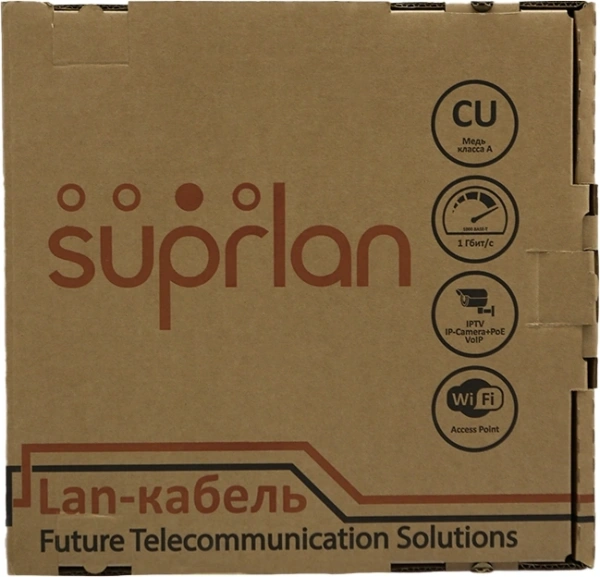 Кабель сетевой информационный Suprlan Premium 01-0311-2 кат.5E UTP 4 пары 24AWG PE внешний 305м черный