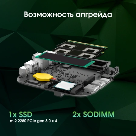 Неттоп Digma Pro Minimax U1 i3 1215U (1.2) 16Gb SSD512Gb UHDG Windows 11 Pro GbitEth WiFi BT 60W темно-серый/черный (DPP3-ADXW03)