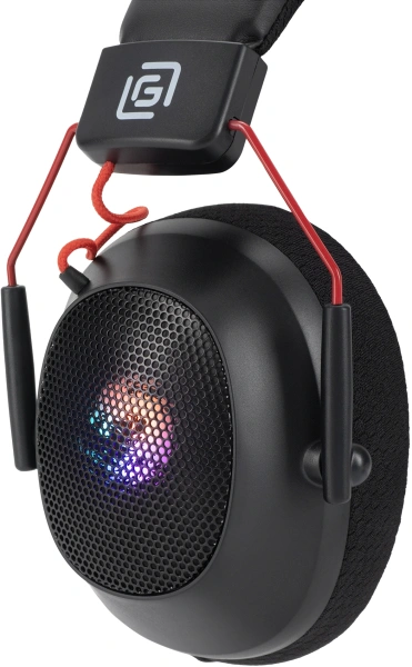 Наушники с микрофоном Оклик HS-L305G черный/красный 2м мониторные оголовье (2060511)