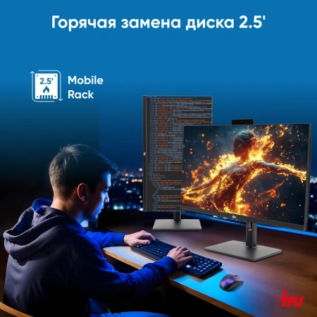 Моноблок IRU 23ID 23.8" Full HD i3 12100 (3.3) 8Gb SSD256Gb UHDG 730 CR Windows 11 Pro GbitEth WiFi BT 90W Cam черный 1920x1080