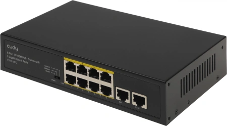 Коммутатор Cudy FS1010PG (L2) 8x100Мбит/с 2x1Гбит/с 8PoE+ 120W неуправляемый