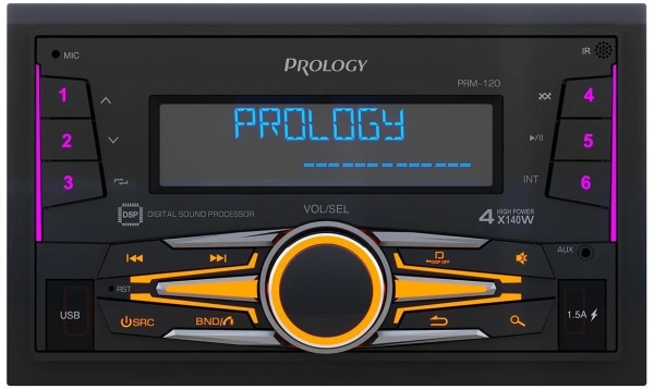 Автомагнитола Prology PRM-120 2DIN 4x140Вт v4.2 AUX DSP 3 ПДУ (PRPRM120)