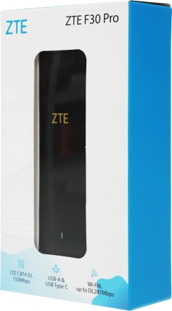 Модем 3G/4G ZTE F30Pro USB Wi-Fi VPN Firewall +Router внешний черный