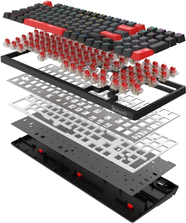 Клавиатура A4Tech WS98 механическая черный USB беспроводная BT/Radio for gamer LED