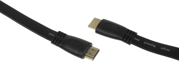 Кабель аудио-видео High Speed ver.1.4 Flat HDMI (m)/HDMI (m) 5м. позолоч.конт. черный