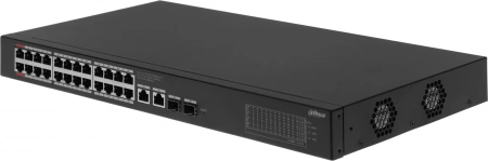 Коммутатор Dahua DH-CS4228-24GT-375 (L2) 24x1Гбит/с 2xКомбо(1000BASE-T/SFP) 2SFP 24PoE 375W управляемый