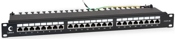 Патч-панель Cabeus PL-24-CAT.5E-SH-DUAL 19" 1U 24xRJ45 кат.5E FTP