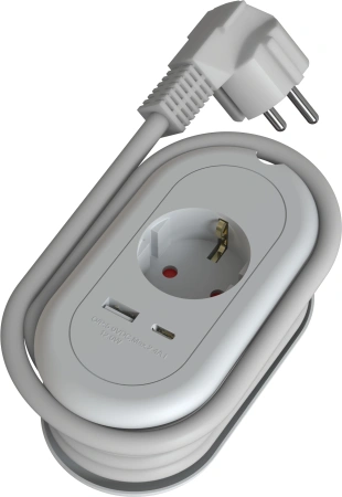 Сетевой фильтр Ritmix RM-211C 2м (1 розетка) белый (коробка)