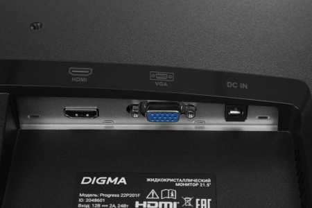 Монитор Digma 21.5" Progress 22P201F черный IPS LED 16:9 HDMI матовая 250cd 178гр/178гр 1920x1080 75Hz VGA FHD 2.65кг