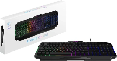 Клавиатура MSI FORGE GK100 RU черный USB for gamer LED (S11-04RU252-HH9) кабель 1.5м