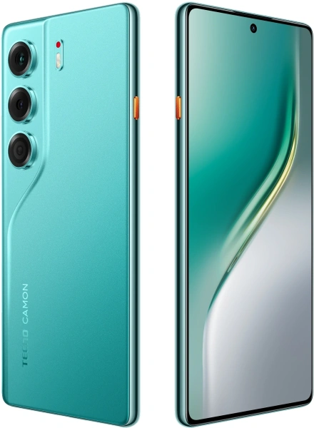 Смартфон Tecno Camon 40 256Gb 8Gb зеленый моноблок 3G 4G 2Sim 6.78" 1080x2436 Android 15 50Mpix 802.11 a/b/g/n/ac NFC GPS GSM900/1800 GSM1900 Protect FM microSD max1024Gb