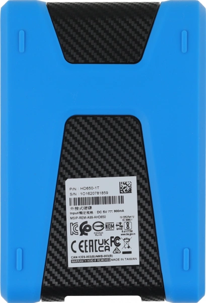 Жесткий диск A-Data USB3.0 1TB AHD650-1TU31-CBL HD650 DashDrive Durable 2.5" синий