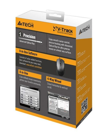 Мышь A4Tech OP-760 черный оптическая 1200dpi USB 3but