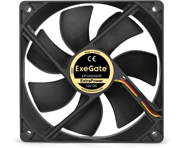 Вентилятор для корпуса Exegate EX283388RUS 120х120x25 черный 3-pin 28дБ OEM