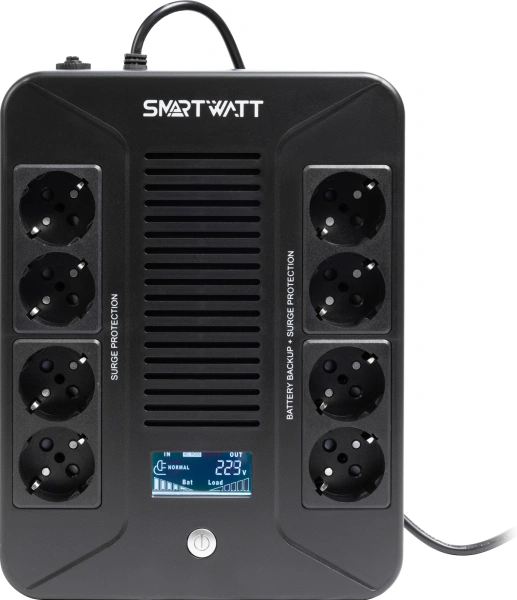 Источник бесперебойного питания Smartwatt Safe Pro LCD 480Вт 800ВА черный