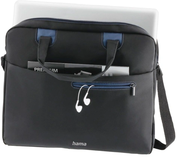 Сумка для ноутбука 15.6" Hama Sydney черный/синий полиэстер (00216519)