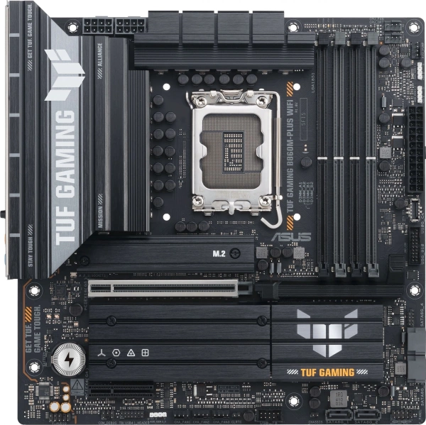 Материнская плата Asus TUF GAMING B860M-PLUS WIFI Soc-1851 Intel B860 4xDDR5 mATX AC`97 8ch(7.1) 2.5Gg RAID+HDMI+DP