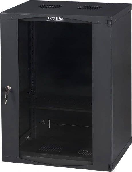 Шкаф коммутационный Lanmaster Next (TWT-CBWNG-9U-6X4-BK) настенный 9U 550x450мм пер.дв.стекл 60кг черный 15.5кг 494мм