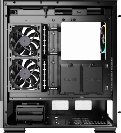 Корпус Montech Sky Two черный без БП ATX 3x140mm 2xUSB3.0 audio bott PSU