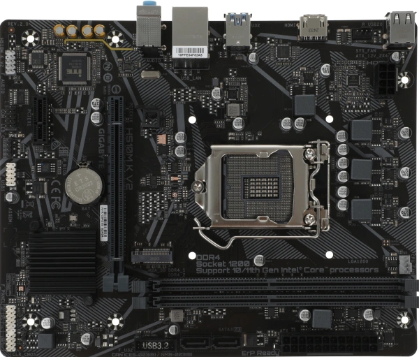 Материнская плата Gigabyte H510M K V2 2.0 Soc-1200 Intel Q470 2xDDR4 mATX AC`97 8ch(7.1) GbLAN+HDMI