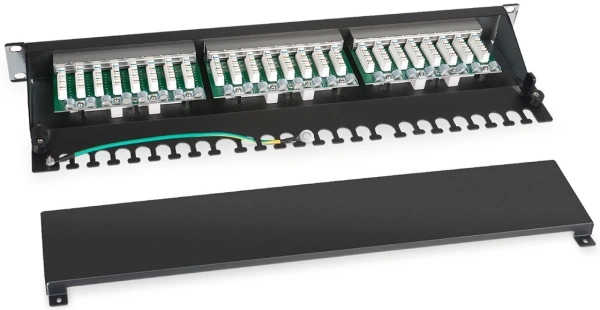 Патч-панель Cabeus PL-24-CAT.5E-SH-DUAL 19" 1U 24xRJ45 кат.5E FTP