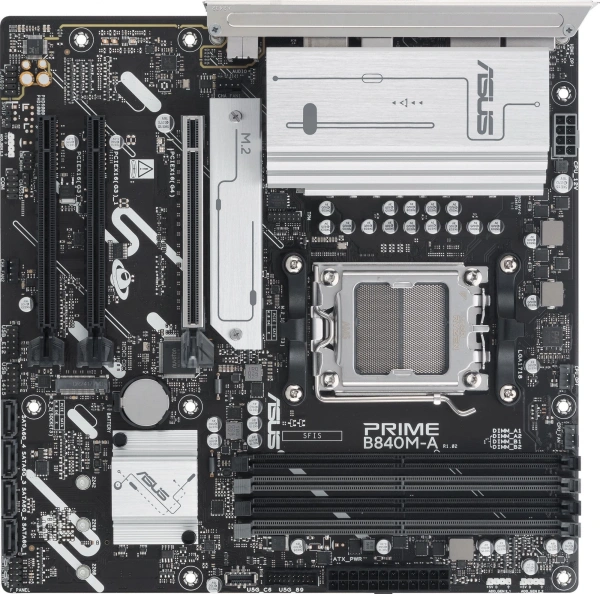 Материнская плата Asus PRIME B840M-A-CSM Socket AM5 AMD B840 4xDDR5 mATX AC`97 8ch(7.1) 2.5Gg RAID+VGA+HDMI+DP
